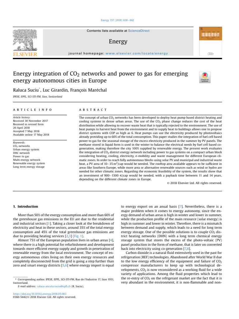 Energy Integration of CO2 Networks and Power To Gas For Emerging | PDF