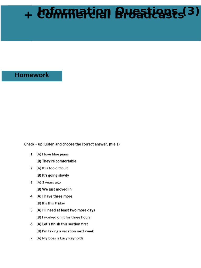 Tapescript Unit 6 | PDF