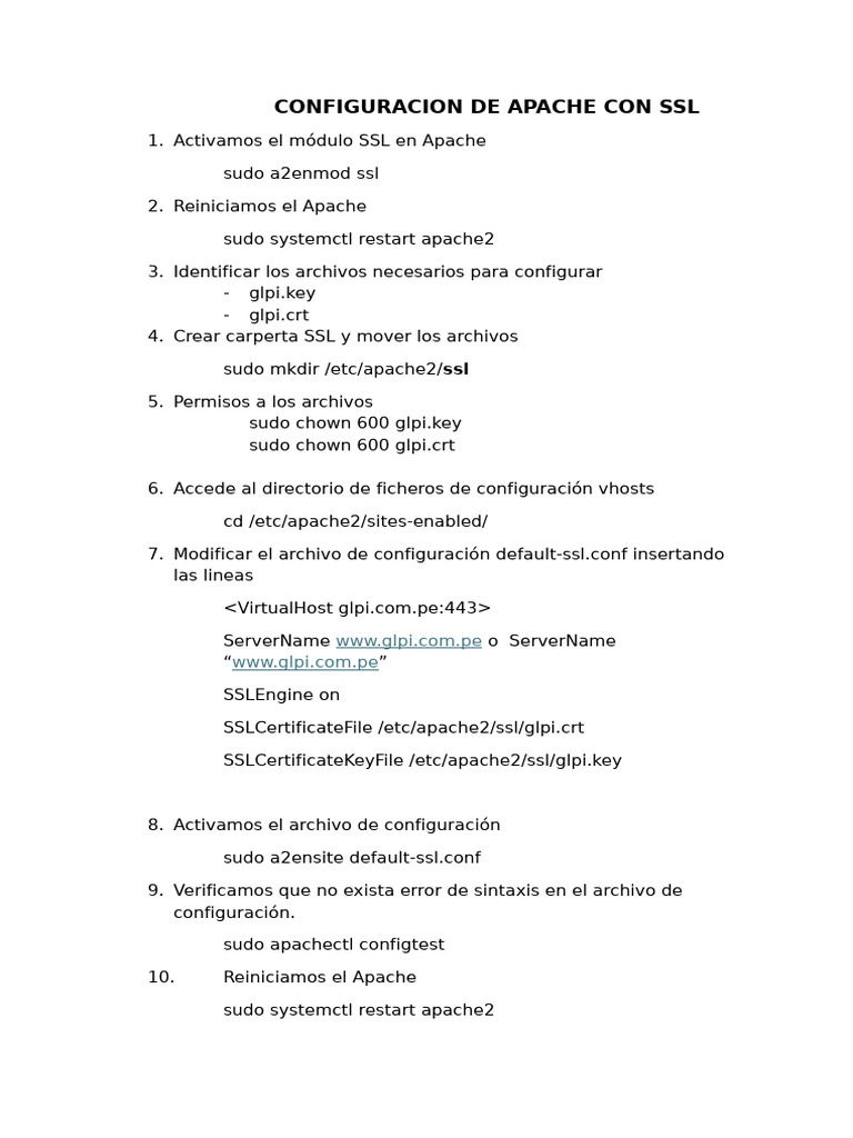 Configuración SSL para GLPi en Apache | PDF | Business | Technology ...