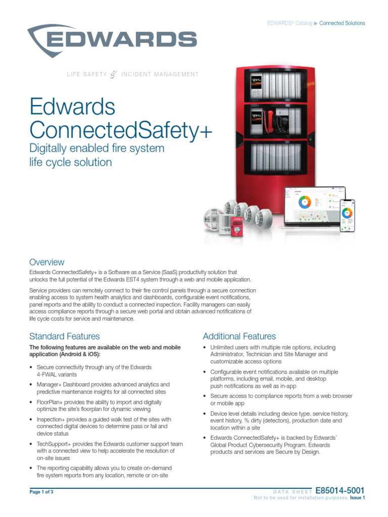 E85014-5001 - ConnectedSafety Data Sheet | PDF