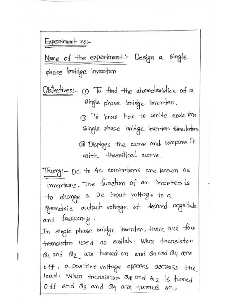 Single Phase Bridge Inverter | PDF