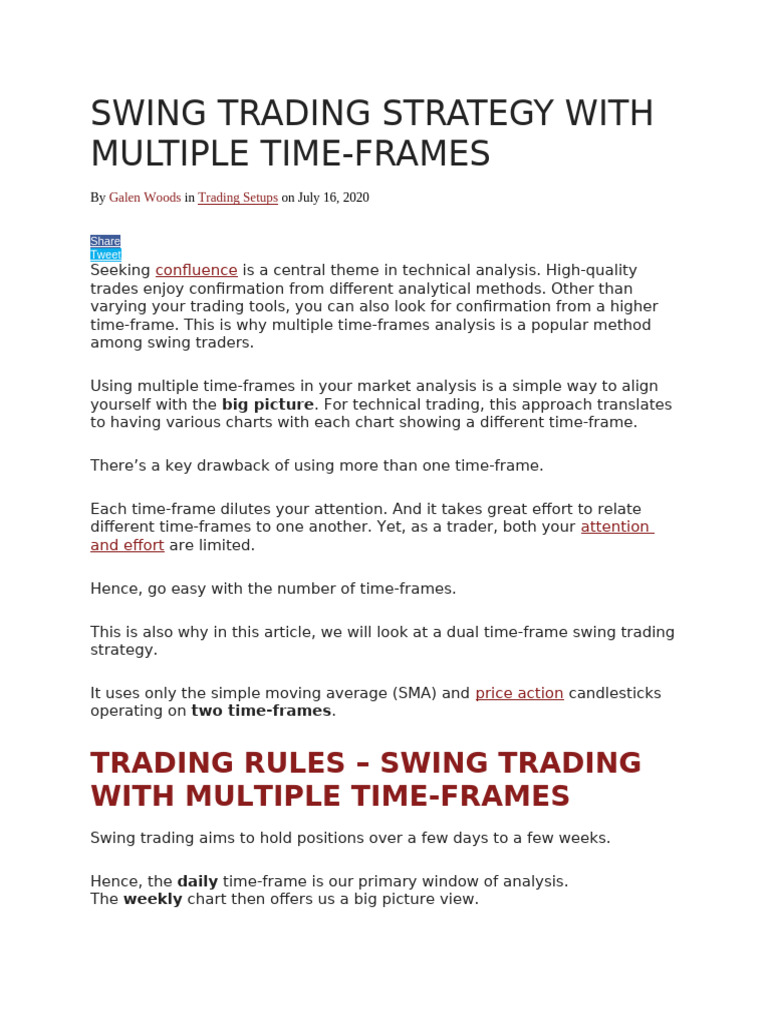 Swing Trading Strategy With Multiple Time | PDF