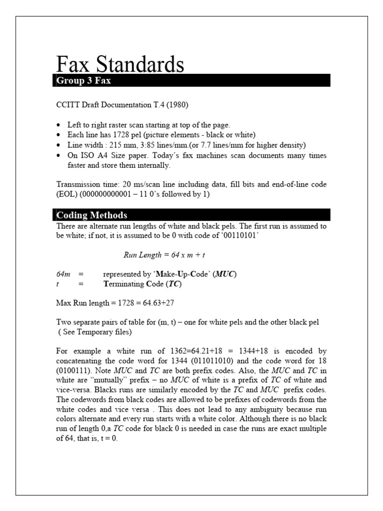 Fax Standards | PDF