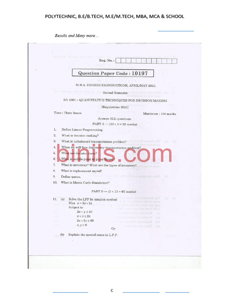 Ba 4201 quantitative techniques for decision making pdf