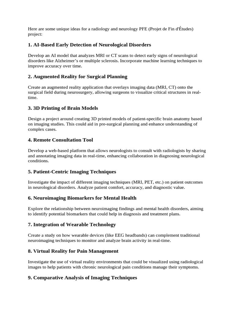 Here are some unique ideas for a radiology and neurology pfe pdf