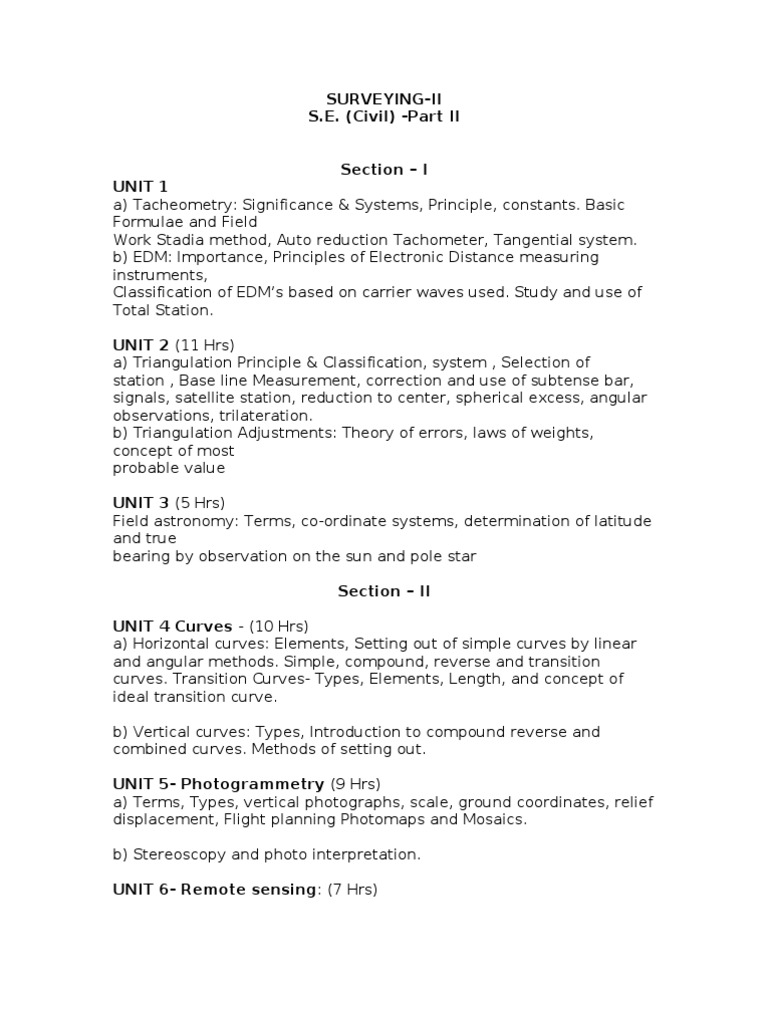 Surveying Notes | Surveying | Scientific Observation