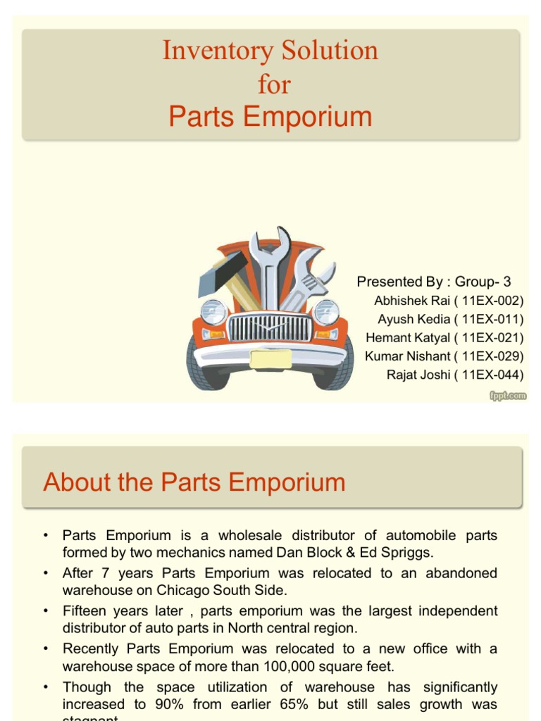Discuss parts emporium supply chain and possible remedies for its supply chain problems image