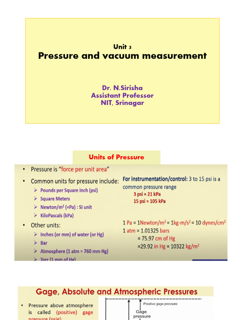 Pressure and Vacuum Measurement | PDF