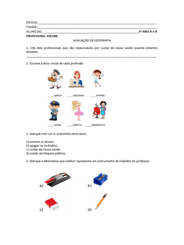 Profissões e Trabalho Infantil na Escola | PDF | Carreira e Crescimento ...