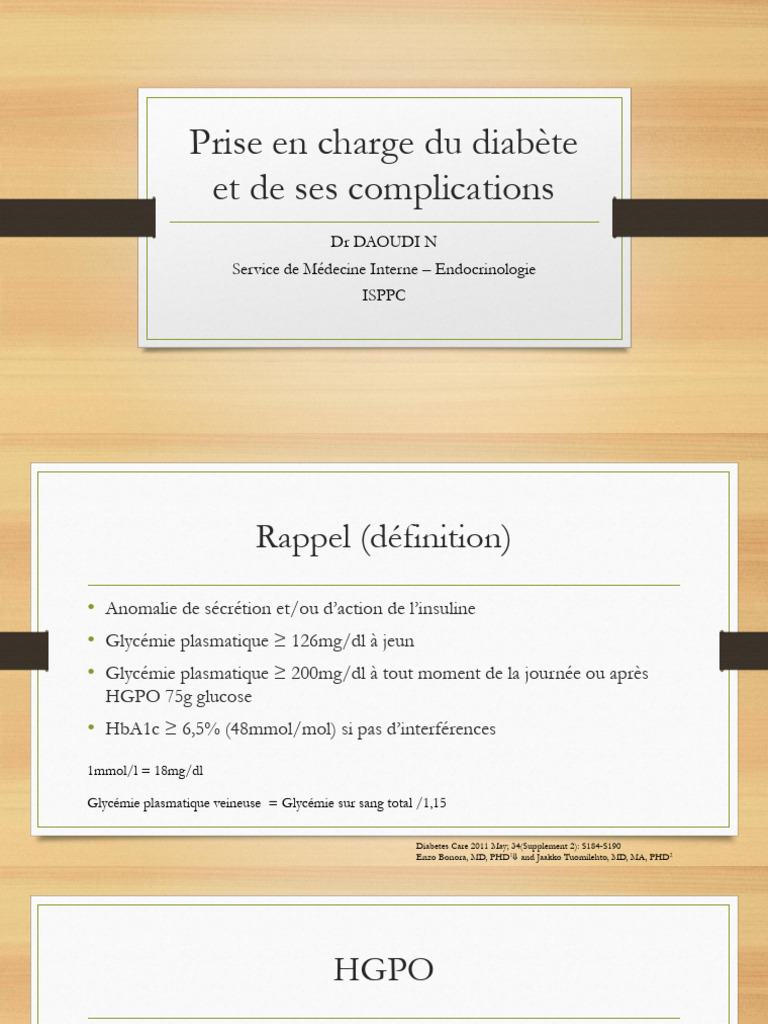 Prise en Charge Du Diabète Et de Ses Complications | PDF