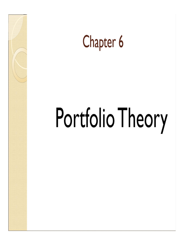 Portfolio Theory | PDF