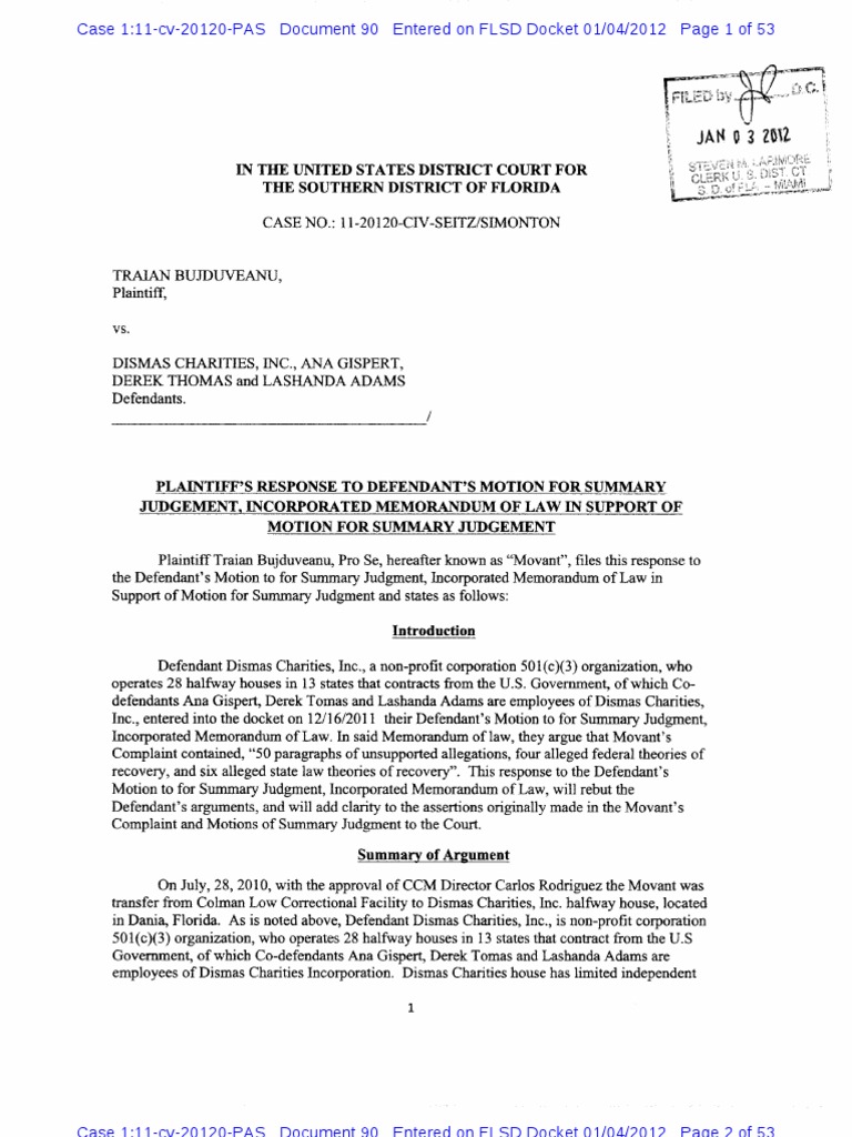 Plaintiff's Response to Summary Judgment Motion | PDF | Business