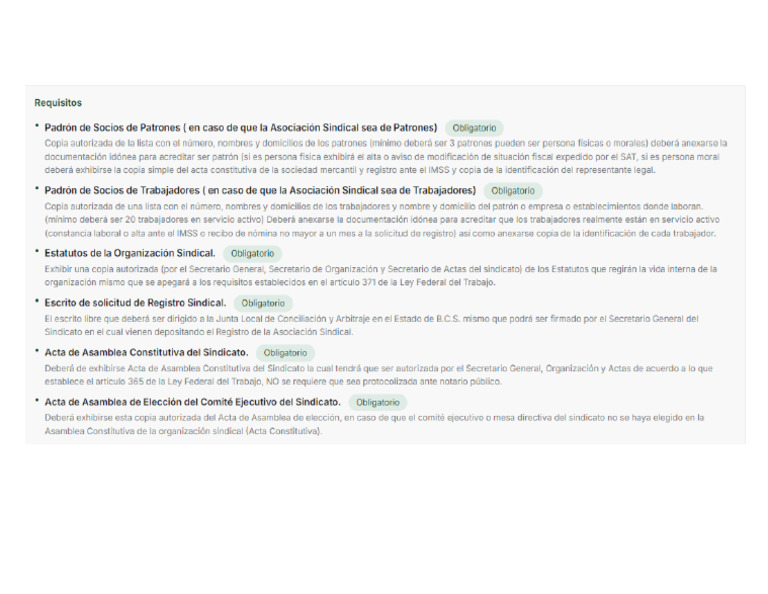 Documentos Necesarios para Formar Un Sindicato | PDF