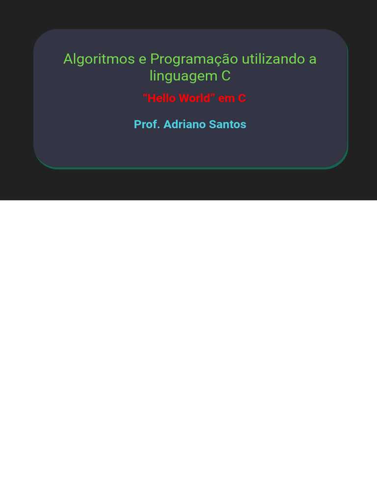 Slides Programação em C Atualizados | PDF