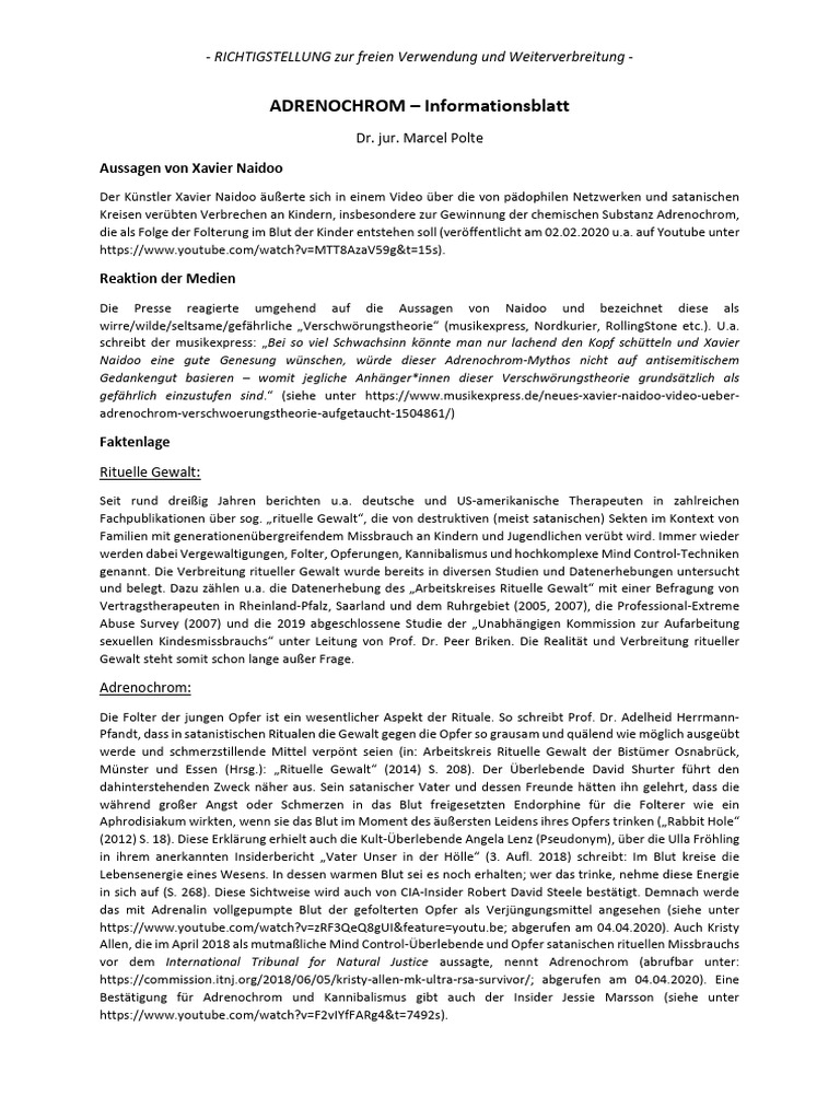 Adrenochrome Informationsblatt | PDF