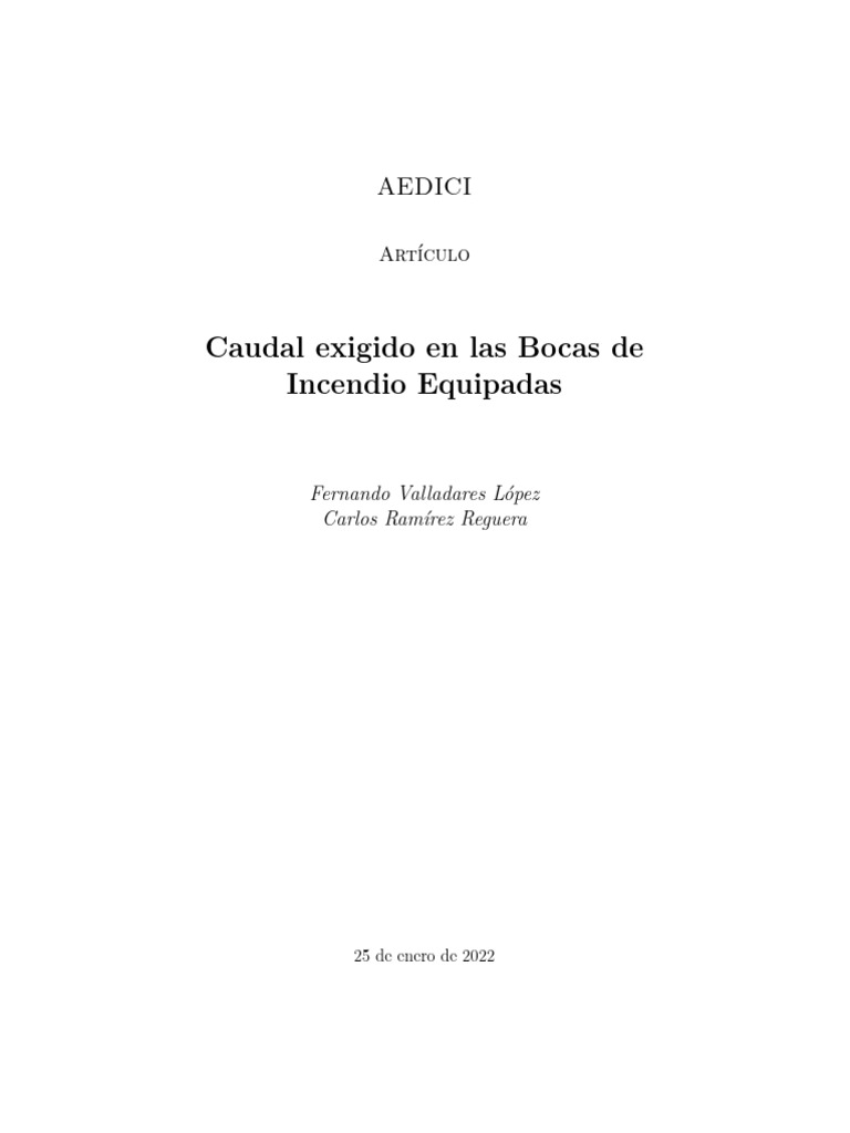 Caudal exigido en las bocas de incendio equipadas pdf