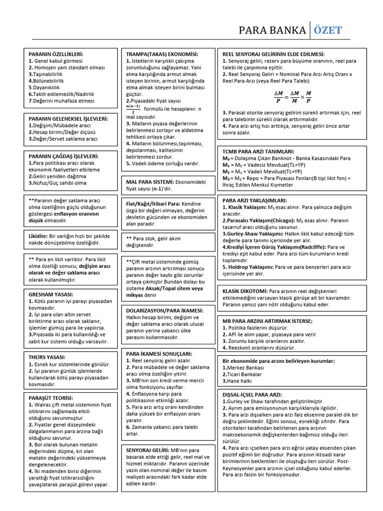 Para Banka Özet-Dönüştürüldü | PDF