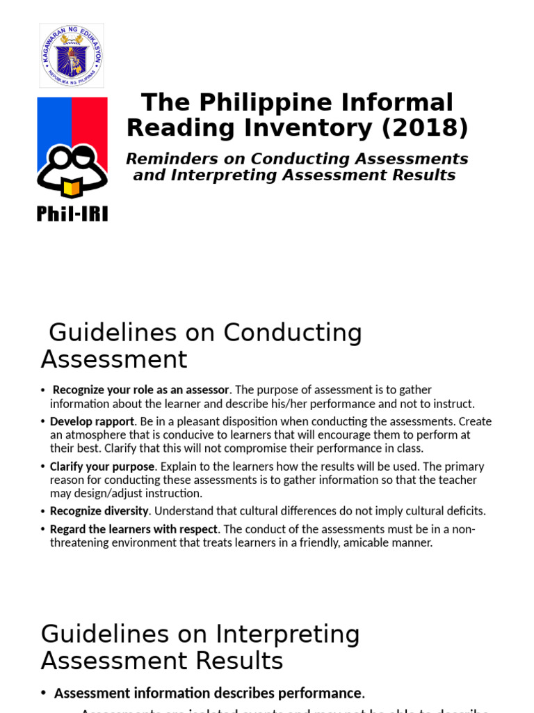 The Philippine Informal Reading Inventory (2018) .PPTX 3 | PDF