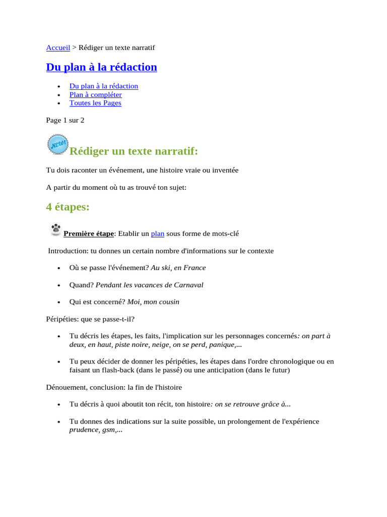 P Ecrite Redaction D Un Recit | PDF