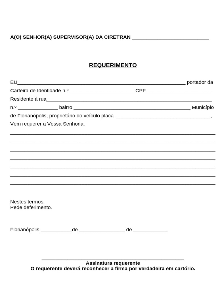 Modelo Requerimento Simples | PDF