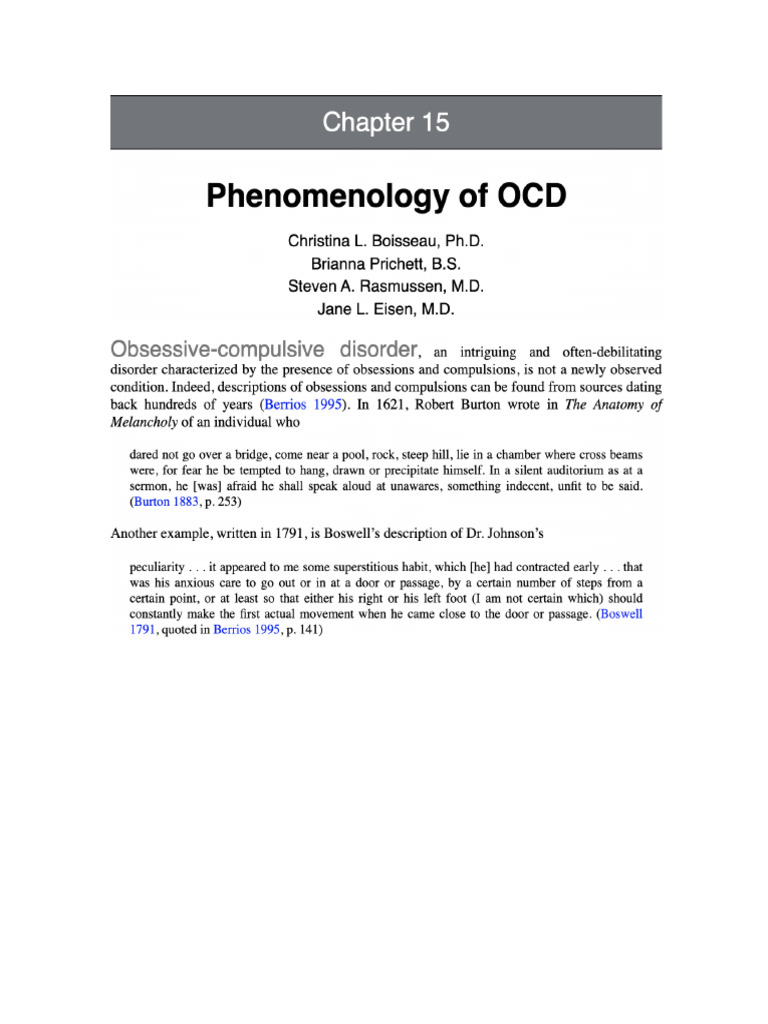 Chapter 15. Phenomenology of OCD | PDF