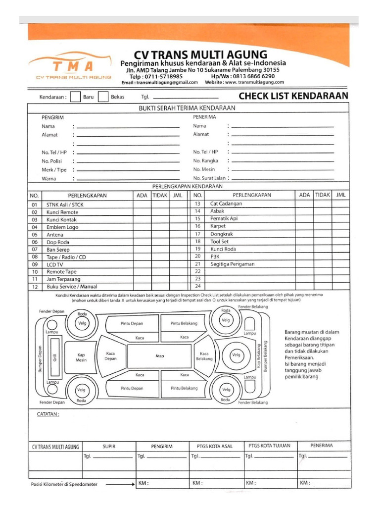 Check List Kendaraan256 | PDF
