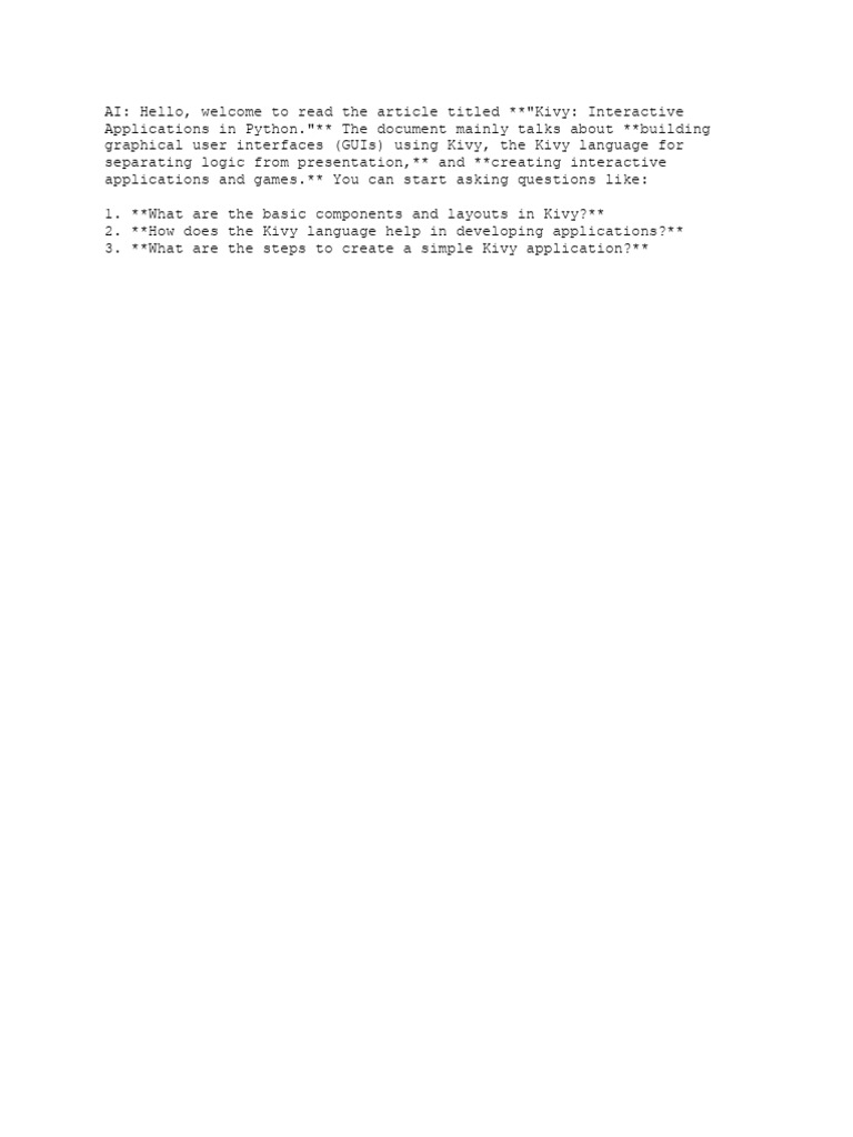 Ulloa Roberto. Kivy Interactive Applications in Python | PDF