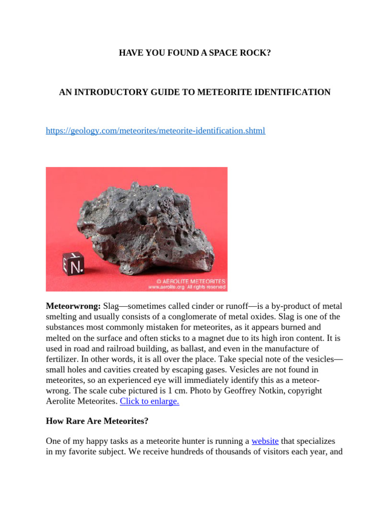 Have You Found A Space Rock | PDF