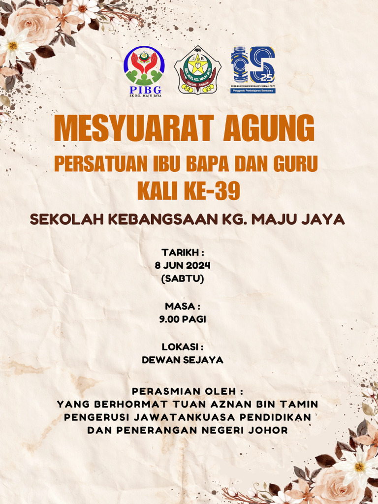 Buku Program Mesyuarat Agung Tahunan Pibg Kali Ke 39 Pdf