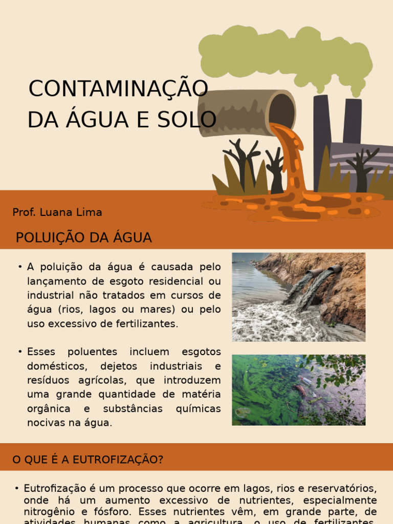 Contaminação da Água e Solo: Causas e Efeitos | PDF | Eutrofização ...