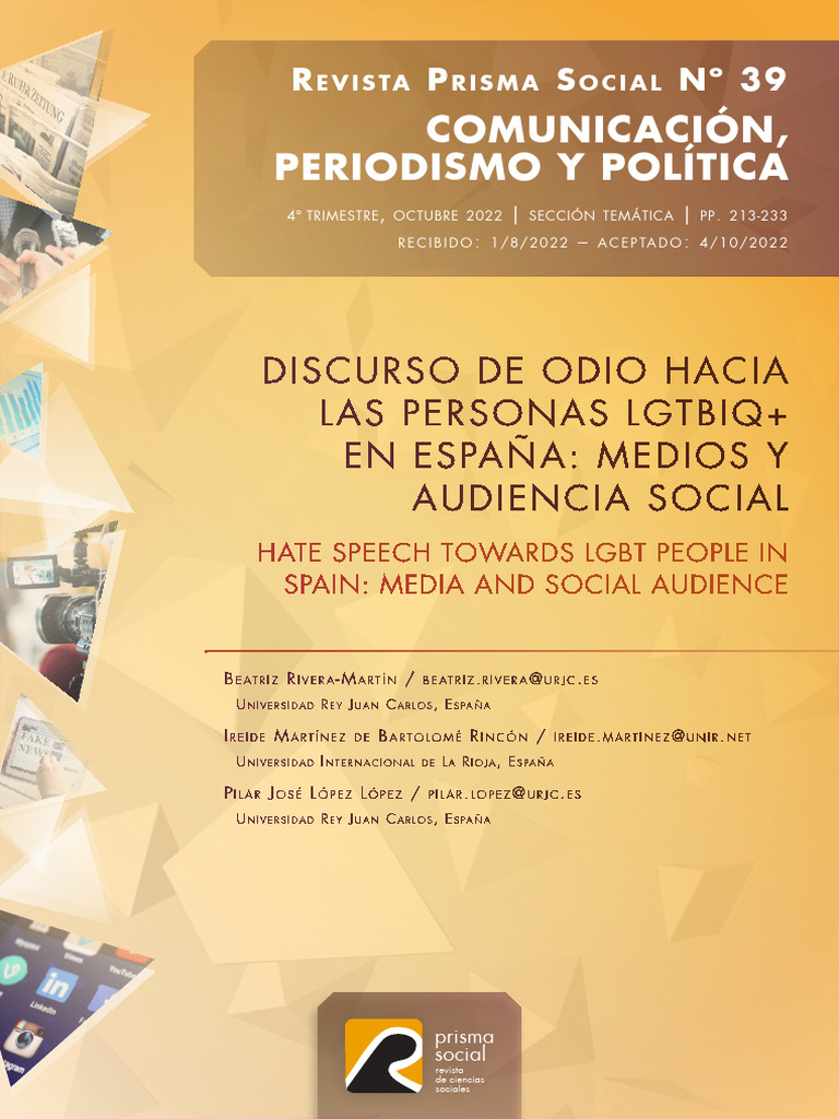 Discurso de Odio Hacia Las Personas LGTBIQ Medios y Audiencia Social | PDF