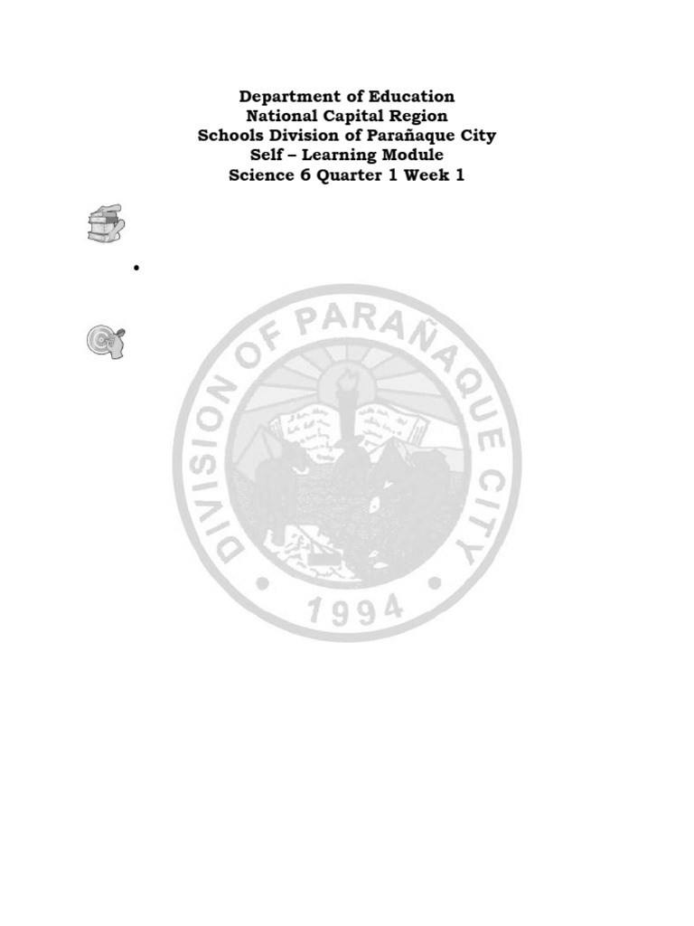 Final Science 6 - Quarter 1 - Week 1 | PDF