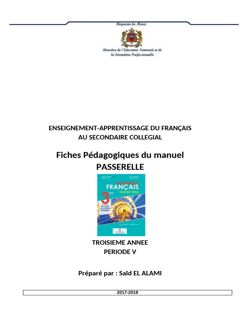 Fiches 3 Année Passerelle | PDF | Pédagogie