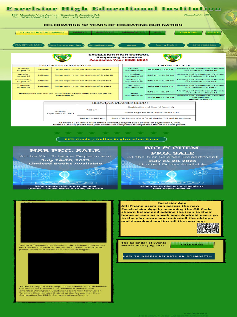 Educational Institution Excelsior High School Jamaica PDF