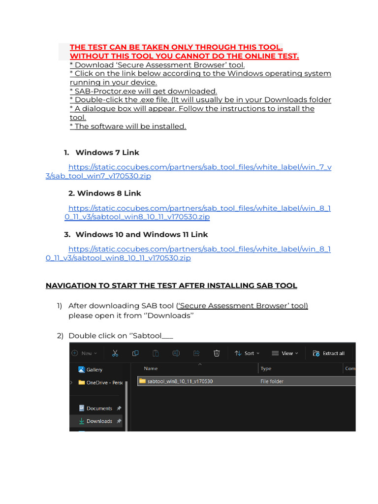 SAB Tool Installation and Test Guide | PDF