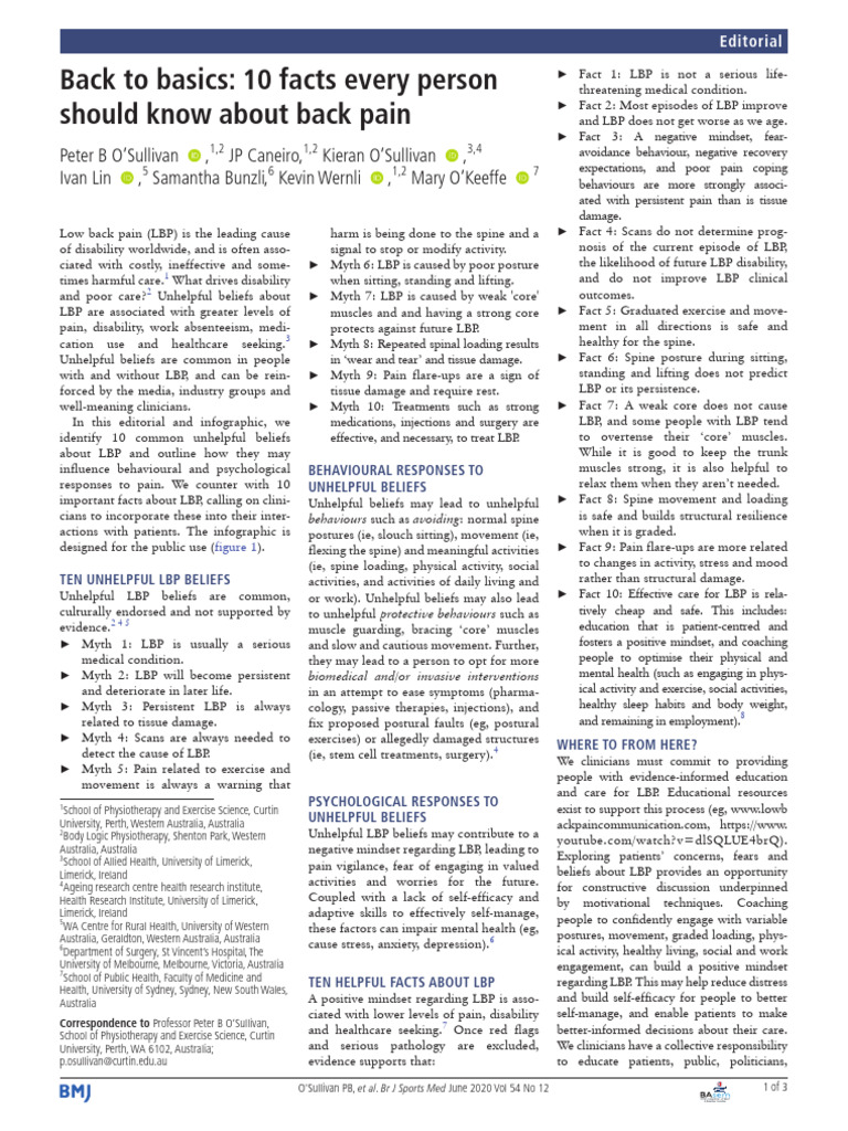 LIVING WITH BACK PAIN HEALTH INFORMATION BASICS FOR YOU AND YOUR visual data 2
