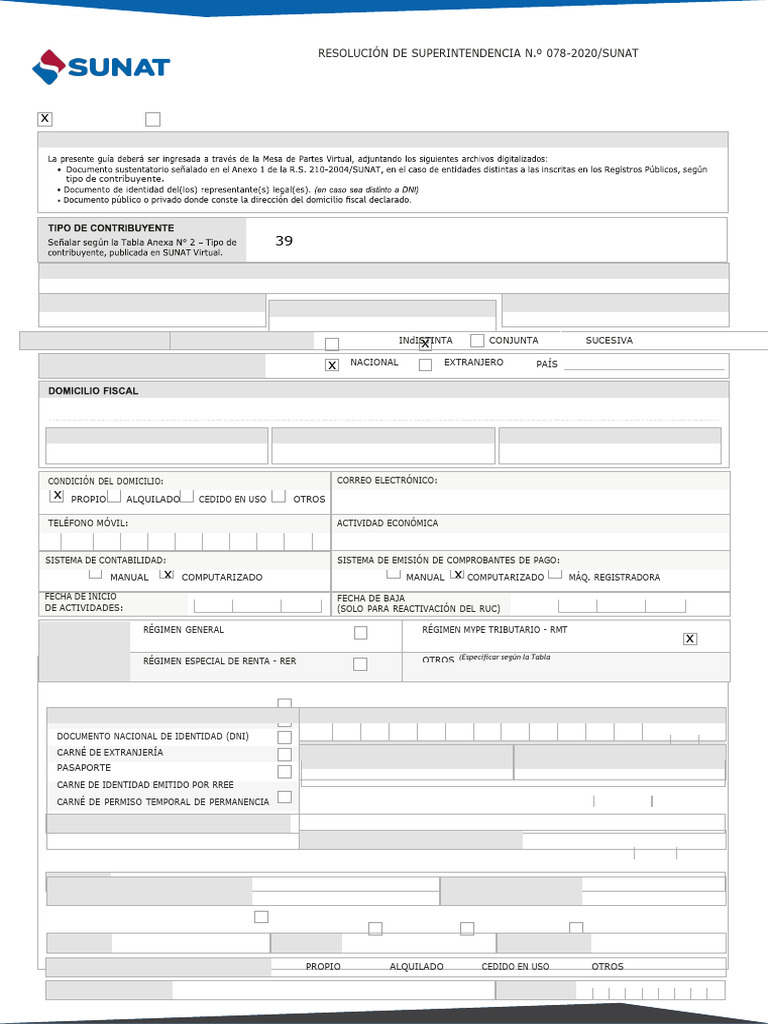 SOLICITUD DEL RUC | PDF