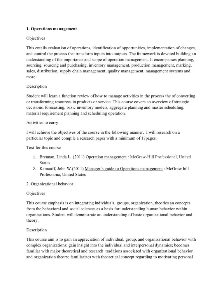 Operations Management | PDF | Strategic Management | Marketing