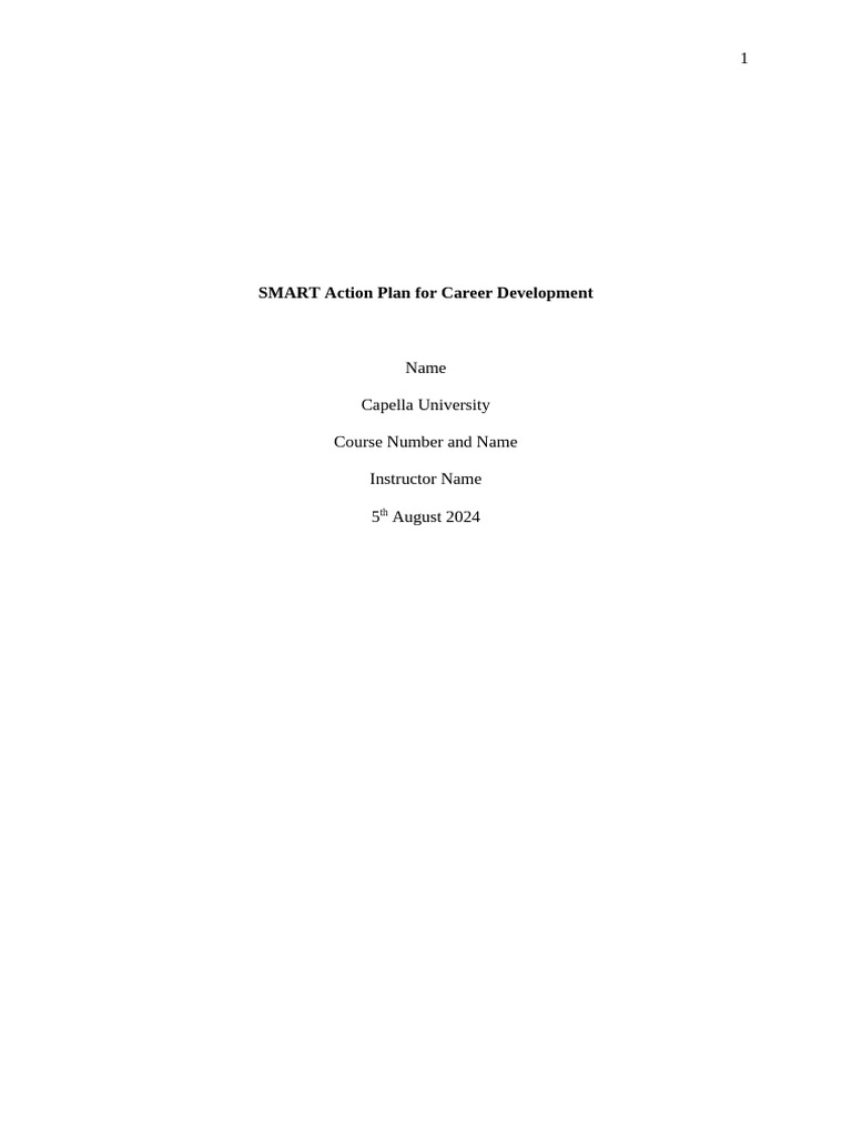 SMART Action Plan For Career Development | PDF