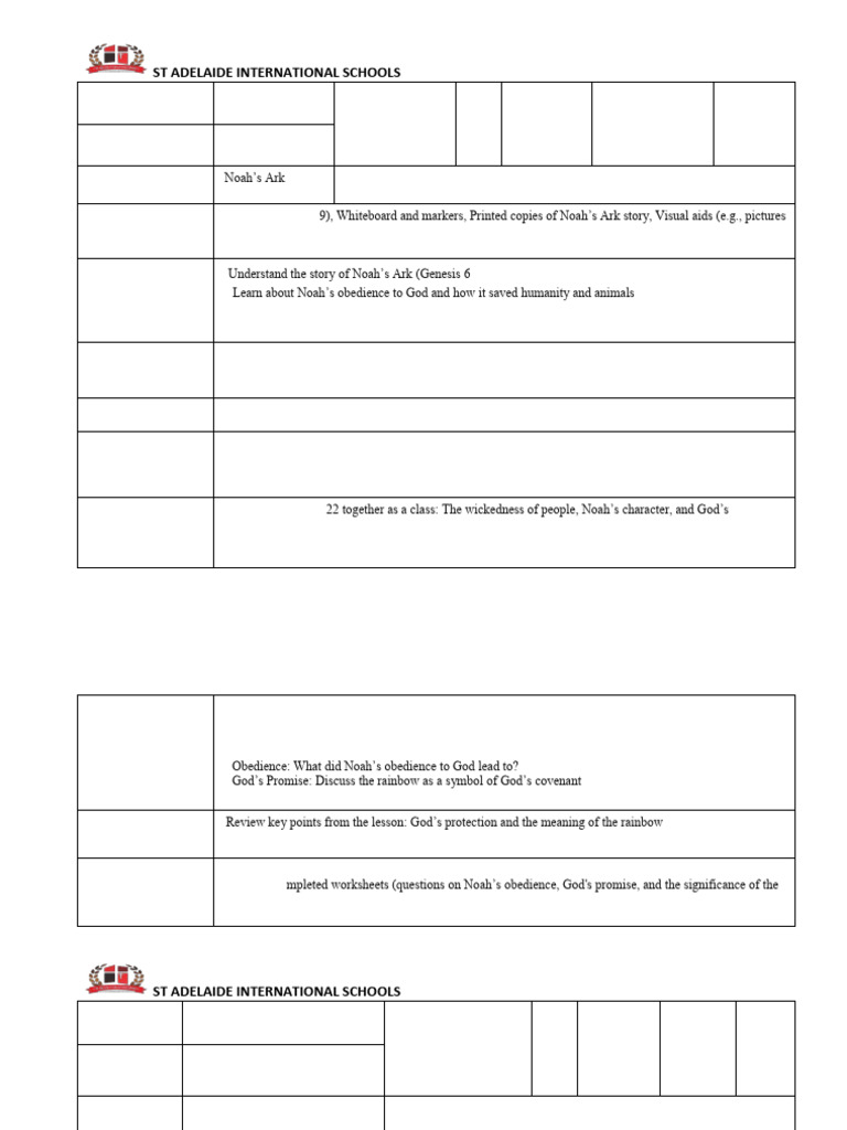 Lesson plan history geography and bible knowledge year 6 term 1