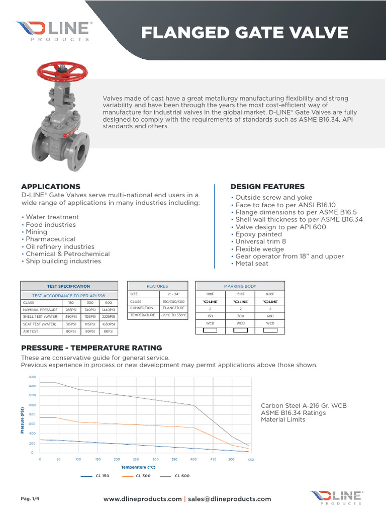 Flanged Gate Valve: Applications Design Features | PDF