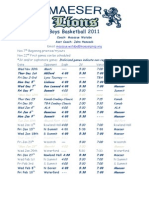 Boy's Basketball Schedule