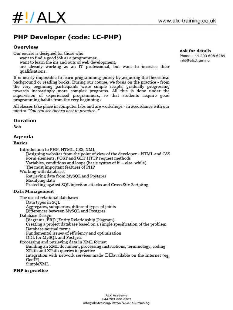 Web php sql pdf