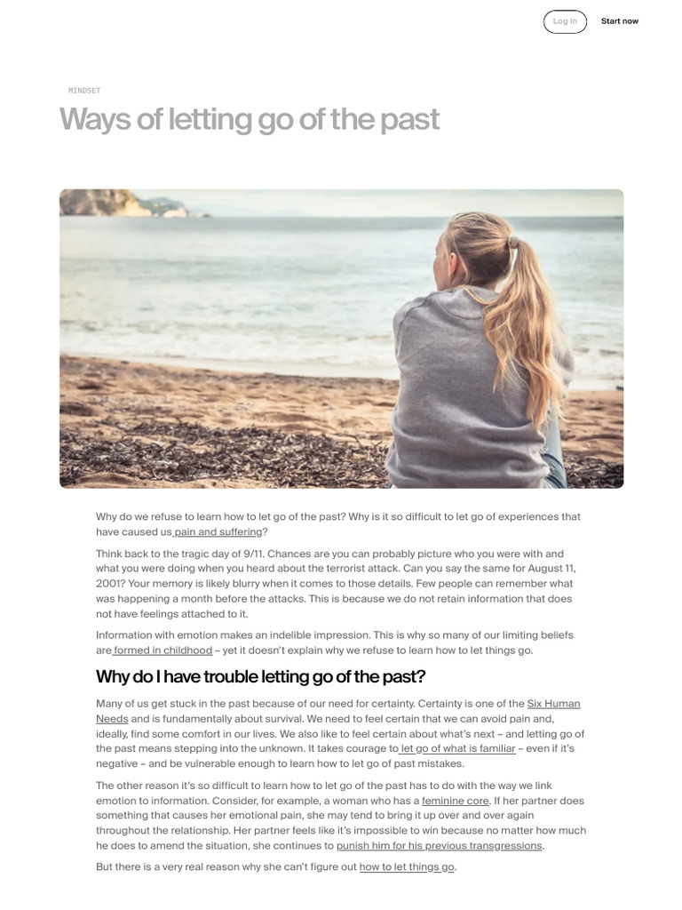 9 Tips On How To Let Go of The Past - Tony Robbins Article | PDF ...