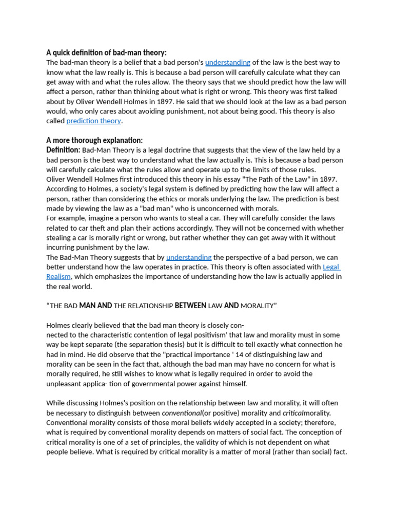 A Quick Definition of Bad | PDF