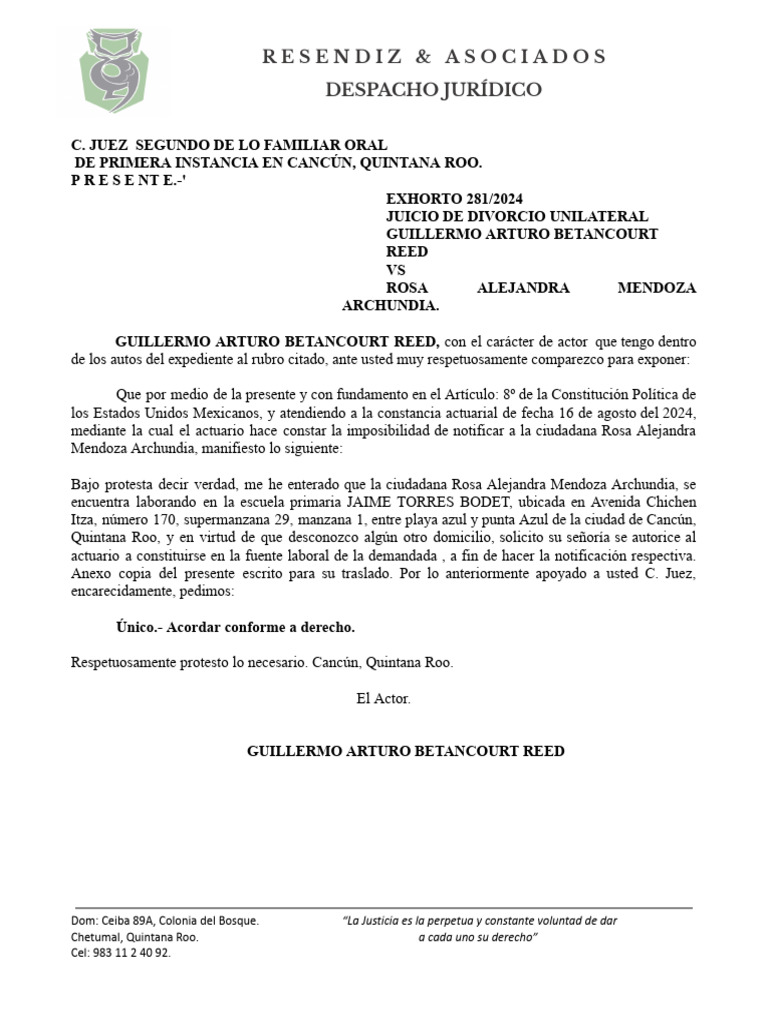Reiteracion Dmicilio | PDF | Derecho