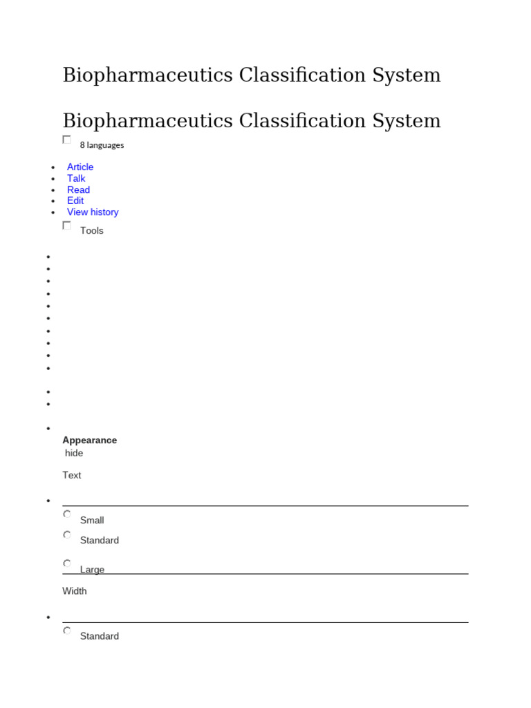 Biopharmaceutics Classification System | PDF
