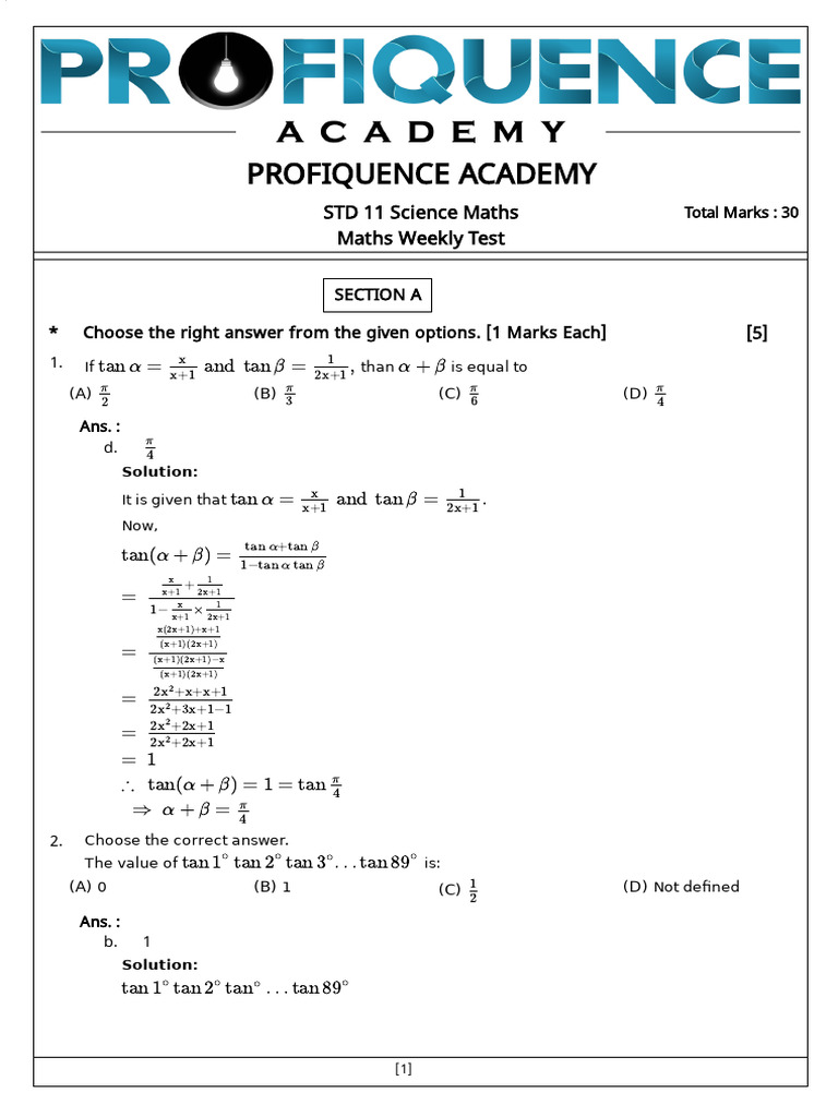 11th CB Althan - Solution | PDF