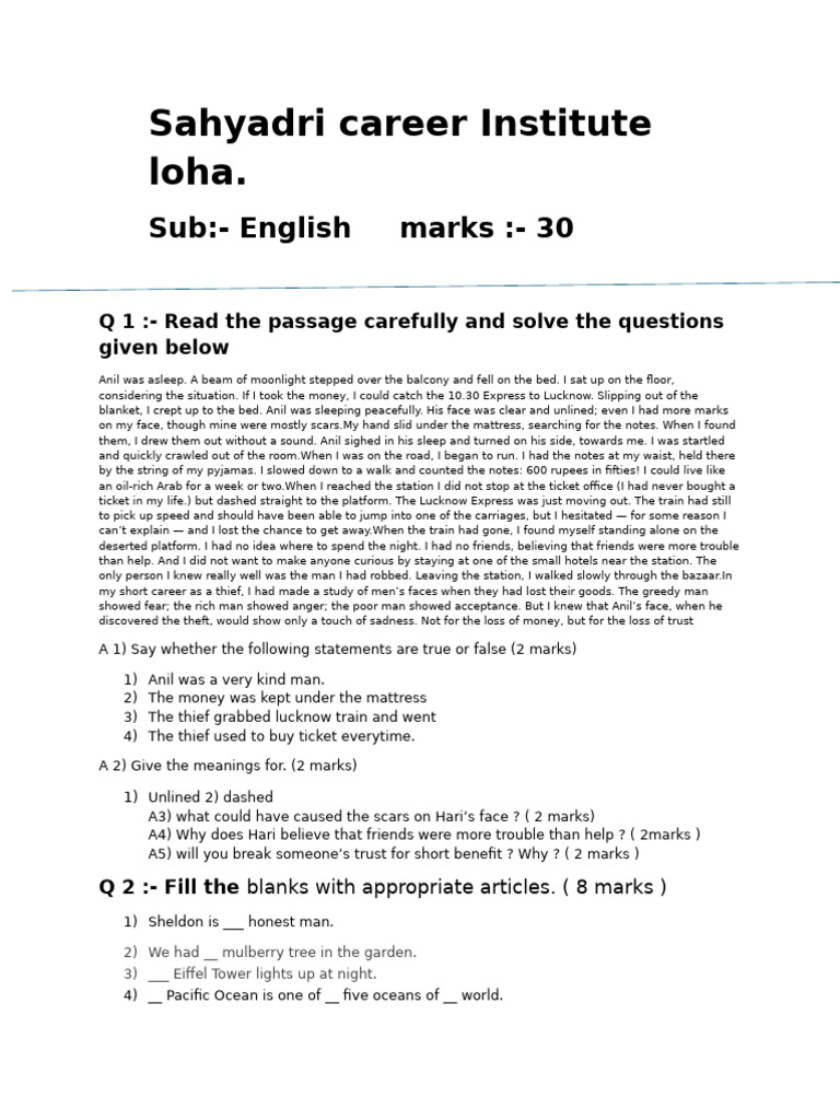 10th Cbse Second Unit Test Pdf