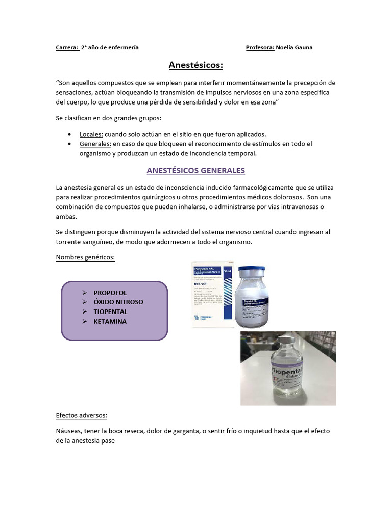 Anestesicos Enfermeria Pdf
